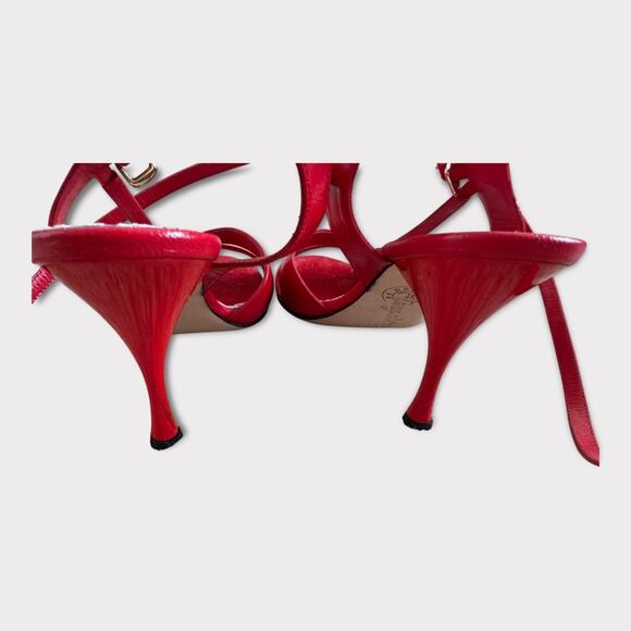Tangolera Argentine Tango Red Leather Strappy Sandals - Size 37 (6.5) - Picture 10 of 15
